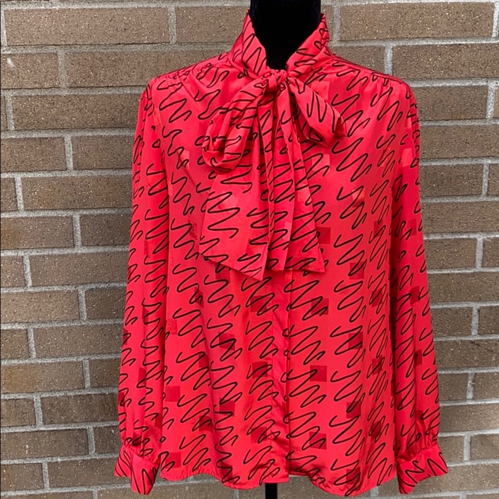 Red Button down blouse